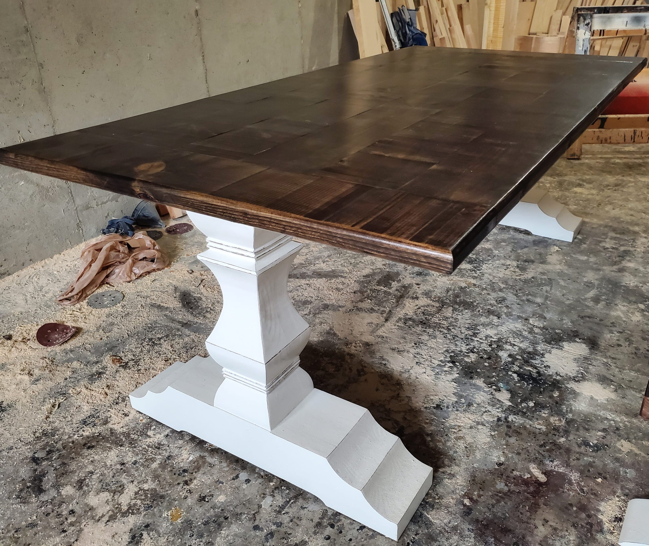Trestle Dining Table Pedestals Coastal Captivation Design Set Of 2 Ray Brothers Woodwork